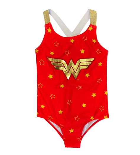 Girls Dc Comics Wonder Woman Official T Toddler Girls Kids Swim Surf