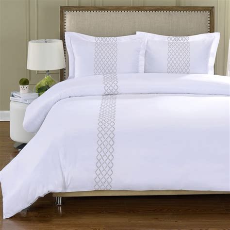 Shop Superior Wrinkle Resistant Embroidered Microfiber Duvet Cover Set