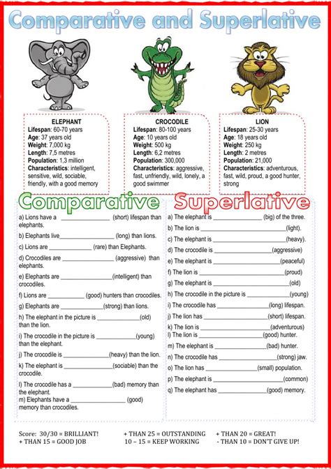 Comparatives And Superlatives Interactive And Downloadable Worksheet