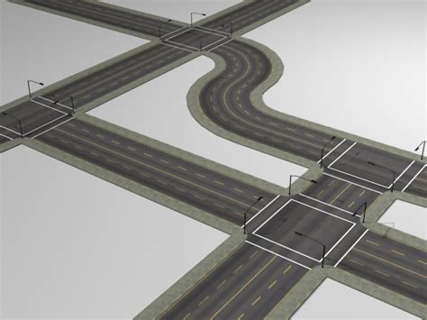 Road Intersection 3d Model