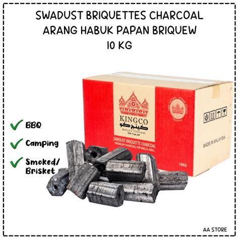 Charcoal Arang Sawdust Briquette Charcoal Premium Quality 10kgs