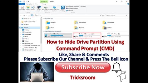 How To Hide Drive Partition Using Command Prompt Cmd Youtube