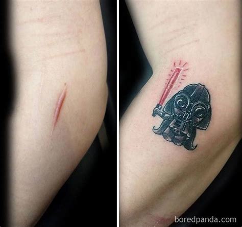 25 Times People Asked To Cover Up Their Scars And Birthmarks And Tattoo Artists Nailed It