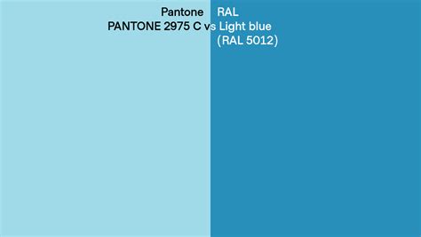 Pantone 2975 C Vs Ral Light Blue Ral 5012 Side By Side Comparison