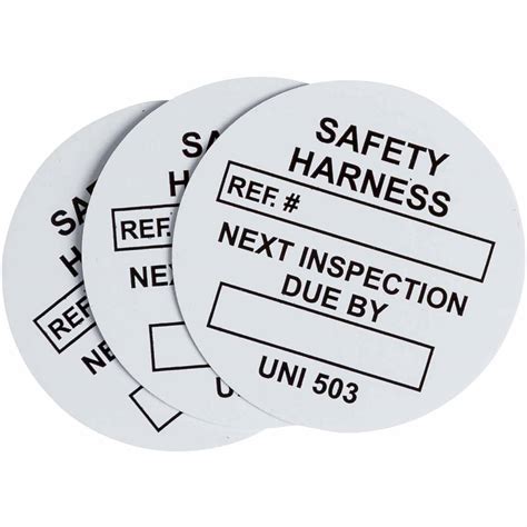 First, capture the manufacturer details of the harness and lanyard being inspected, then take photos of all labels and tags. Brady Part: UNI-UNI 503 WHITE | 108025 | Universal Tag ...