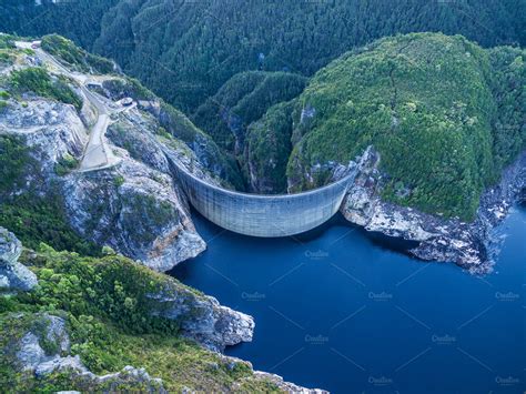 Aerial View Of Gordon Dam Tasmania High Quality Nature Stock Photos