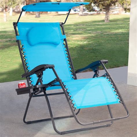 Gymax Folding Recliner Zero Gravity Lounge Chair W/ Shade Canopy Cup