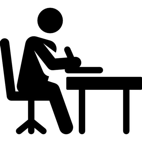 Writing Computer Icons Stick Figure Clip Art Man Working Desk Png