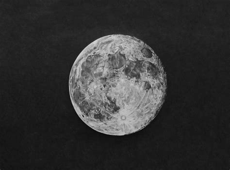 Sourcewing Realistic Pencil Drawing Of A Full Moon