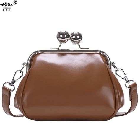 Retro Fashion Vintage Bag Bags Pu Leather Womens Handbags Kiss Lock
