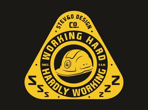 Working Hard And Hardly Working Badge Design Graphic Design Logo Badge