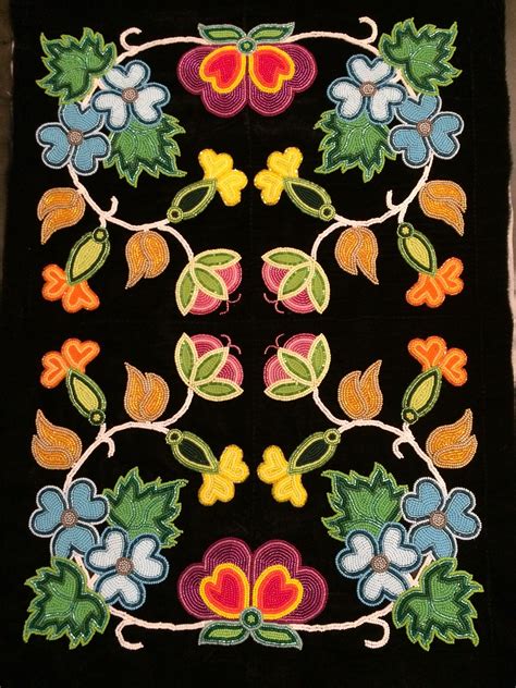 Ojibwe Floral Dress Panel Beaded Flowers Patterns Beadwork Designs