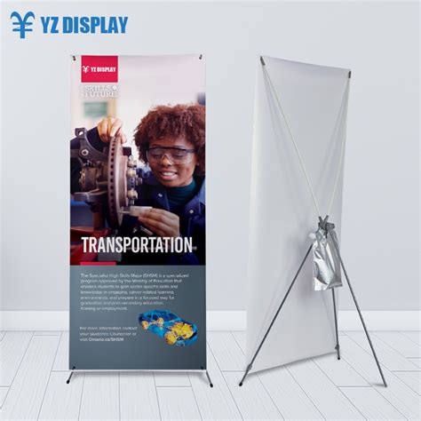 Advertisement Custom Printing Adjustable Tripod X Banner Display Stand