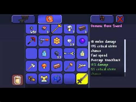 How To Make The Night S Edge Sword In Terraria Youtube