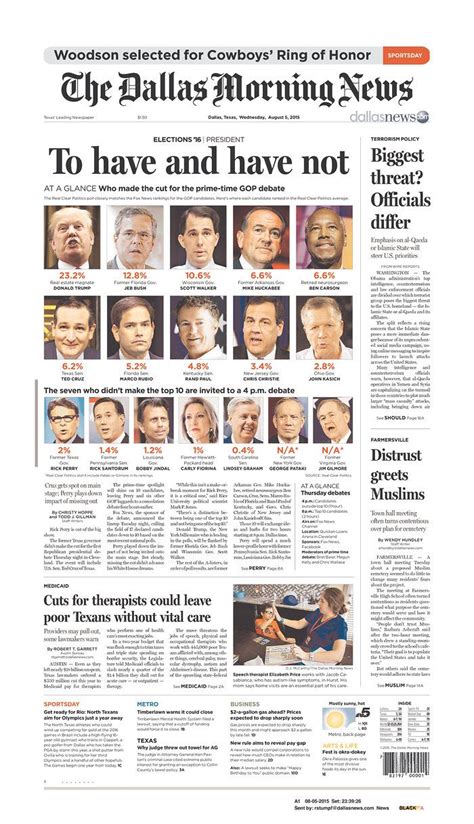 The Dallas Morning News Todays Front Pages Newseum Dallas