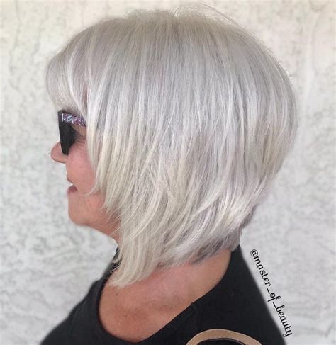 60 Gorgeous Hairstyles For Gray Hair Layered Bob Hairstyles Bobs