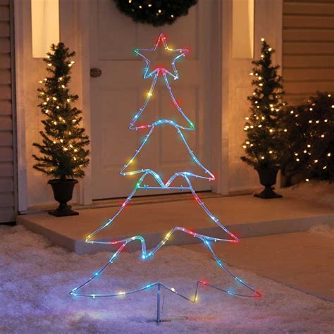 48 Led 2d Lighted Color Changing Wire Tree Sculpture American Sale