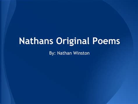 Nathans Poems Ppt