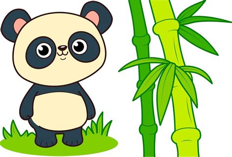 Cute Panda Cartoon Bamboo Panda Clipart 8717691 Vector Art At Vecteezy