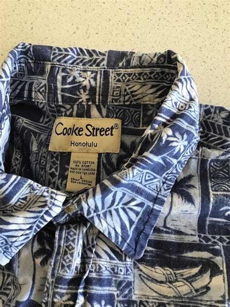 Hawaiian Shirt Blue Vintage Cooke Street Size M Etsy