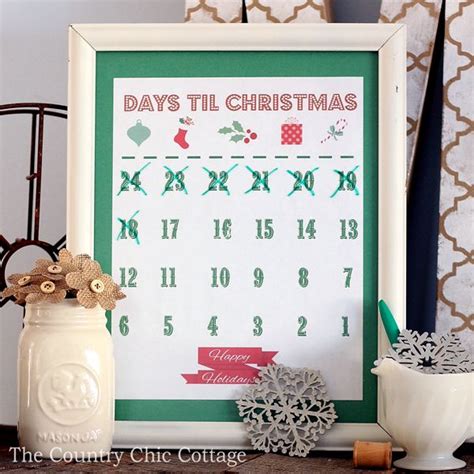 Free Christmas Countdown Calendar Printable Christmas Countdown