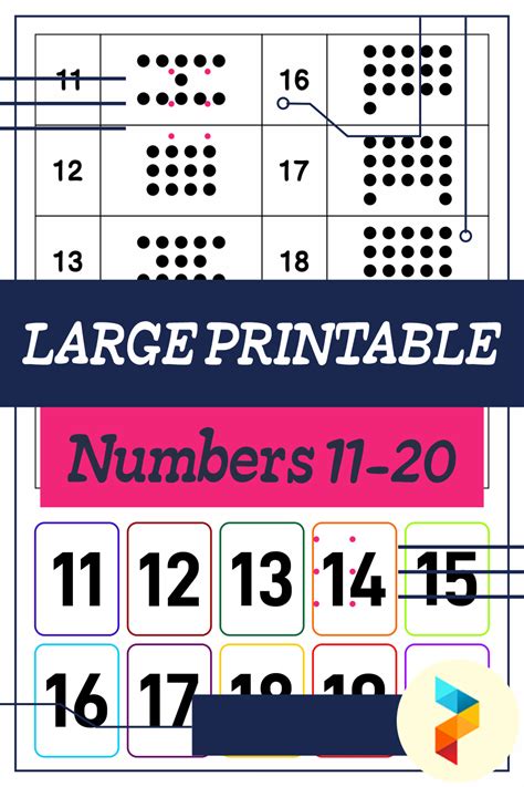 10 Best Large Printable Numbers 11 20