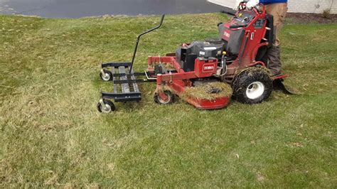 5 when to dethatch a lawn. Lawn Dethatching with Toro Grandstand and JRCO dethatcher - YouTube
