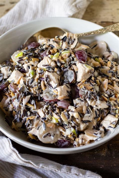 Cooking chesnuts produces a delicate and slightly sweet flavor in as they cool, they become more difficult to peel, so keep them in hot water until you are ready to peel (without burning your fingers!). Wild Rice Chicken Salad with Grapes and Almonds - The ...