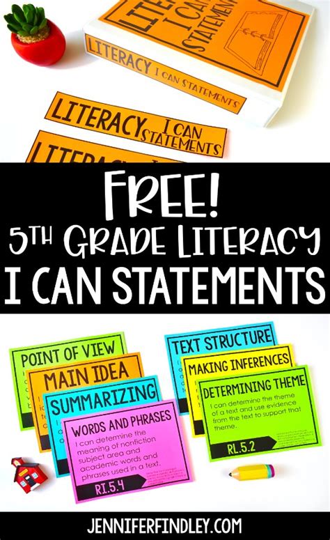 Free I Can Statements 5th Grade Literacy Ela