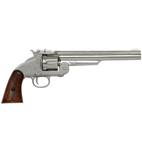 1869 Smith And Wesson 6 Shot Revolver In Nickel Finish From Denix