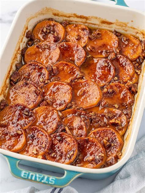 Candied Sweet Potato Casserole With Pecans Cookin With Mima