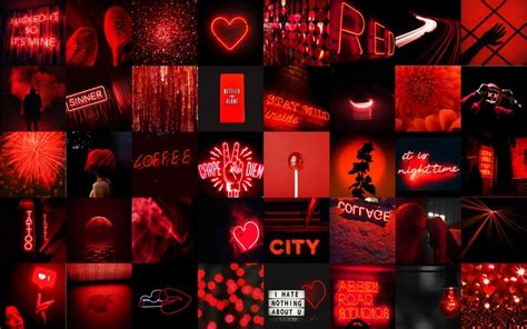 40 Dark Red Neon Wall Collage Kit Etsy In 2022 Dark Red Wallpaper Purple Wallpaper Iphone