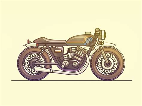 Cafe Racer Bike Art Motorcycle Design Bike Illustration