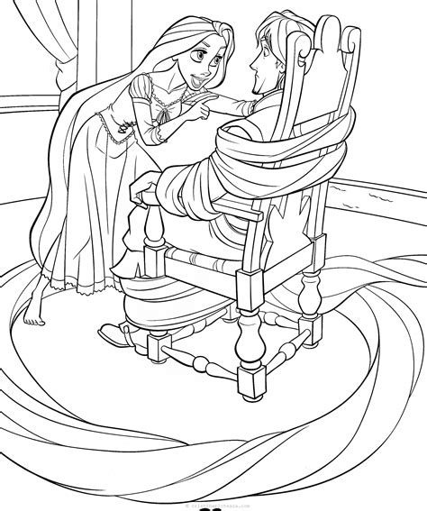 Tangled Coloring Pages – Rapunzel coloring sheets