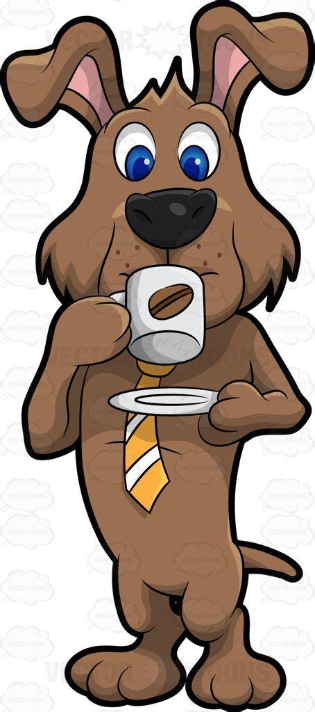 Dexter The Dog Drinking Coffee Coffee Vector Cartoon Drawings Dogs