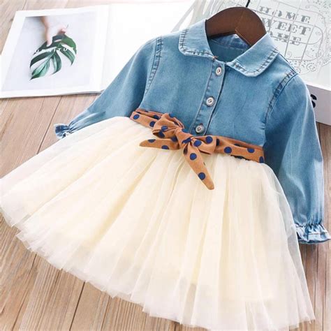 Kids Dresses Girls Denim Dress Toddler Girl Denim Tutu Dress