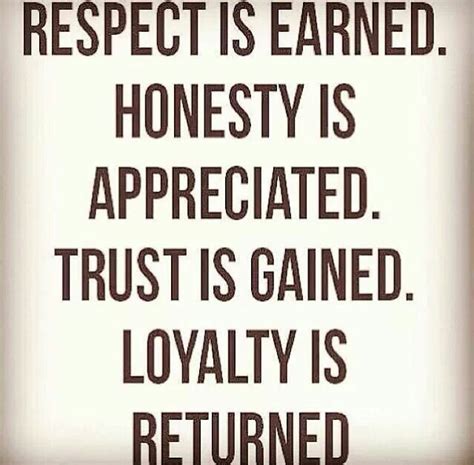 Respect Honesty Trust Loyalty Short Inspirational Quotes Good Life