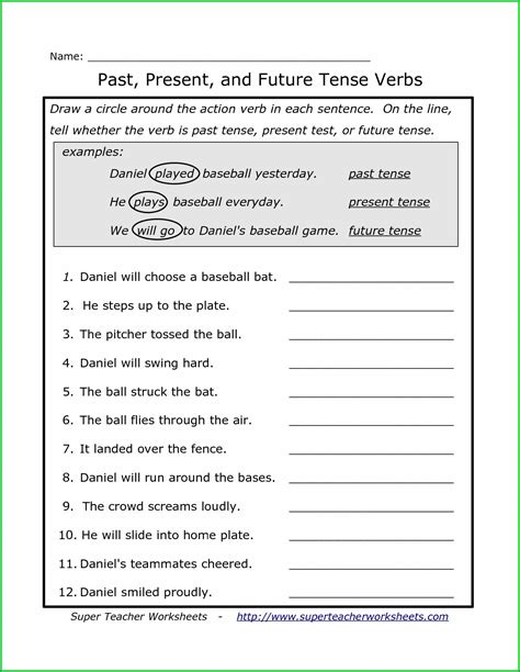 Perfect Tense Worksheet Grade 6