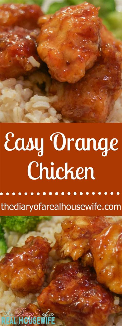 How to make easy baked orange chicken orange chicken is basically chicken with an orange sauce, with some asian influenced spices thrown in there. Easy Orange Chicken - The Diary of a Real Housewife