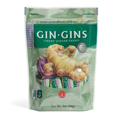 Ginger People Candy Original Chewy Ginger 3 Oz Pack Of 12 Ginger Chews The Ginger