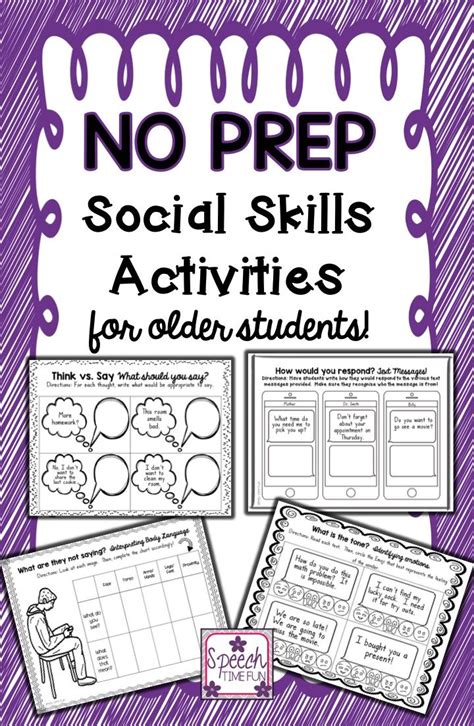 Printable Social Skills Activities Worksheets