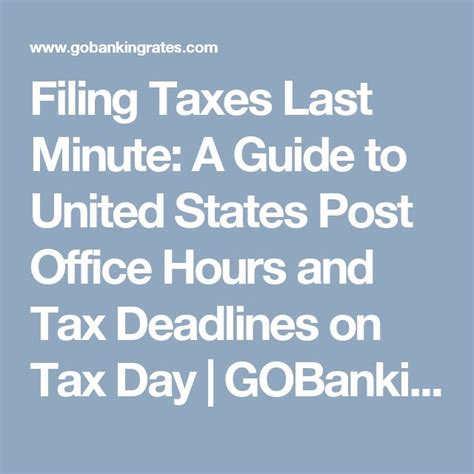Filing Last Minute You Can Still Get Your Taxes In Without Running To