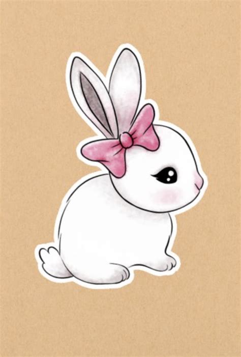 Cute Bunny Rabbit Doodle Drawing Sticker In 2021 Drawing