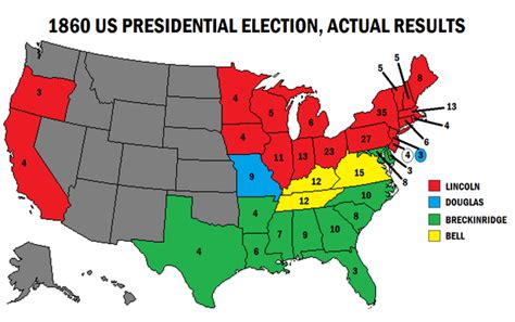 Election of 1860the election of 1860 did much to increase the inevitability of civil war. 1860 Presidential Election 600x376 : MapPorn