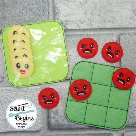 Emotions Tic Tac Toe Game Ith 4x4 Sew It Begins Embroidery