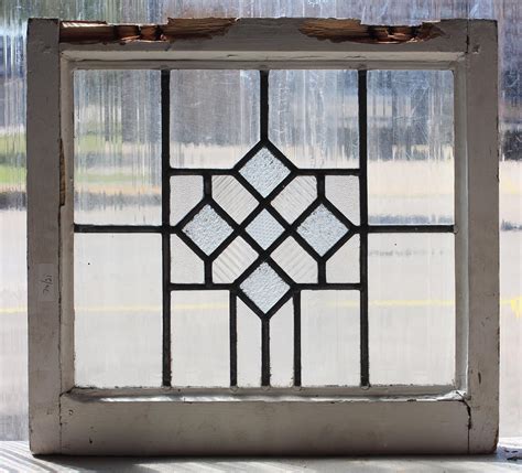 Antique Leaded Glass Window Art Deco Diamond Pattern In 2023 Glass