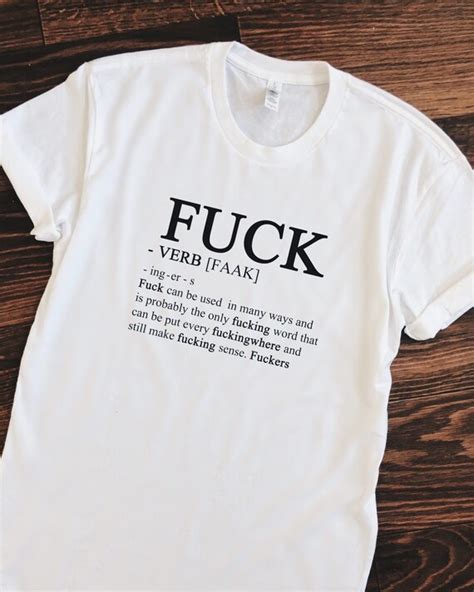 Fuck Definition T Shirt Funny T Shirt Novelty T Shirt Etsy