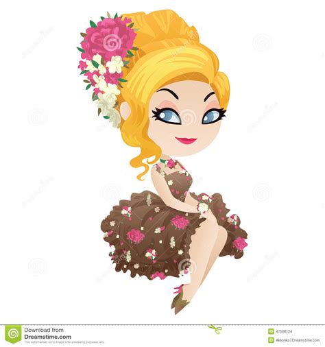 Pretty Blonde In Style Shabby Chic Stock Vector Image