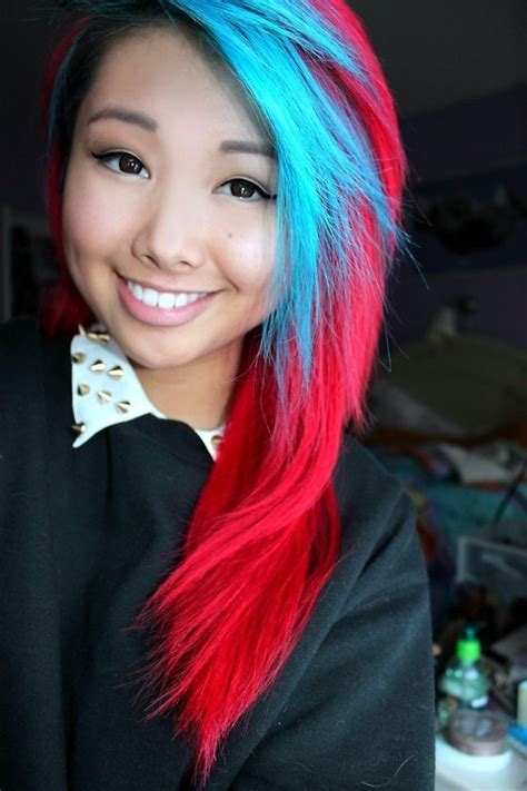 Blue Dye Over Red Hair