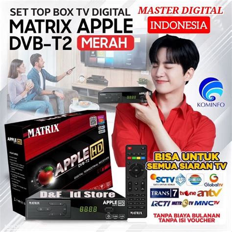 Jual Set Top Box Tv Digital Matrix Dvb T2 Apple Merah Dan Garuda Biru